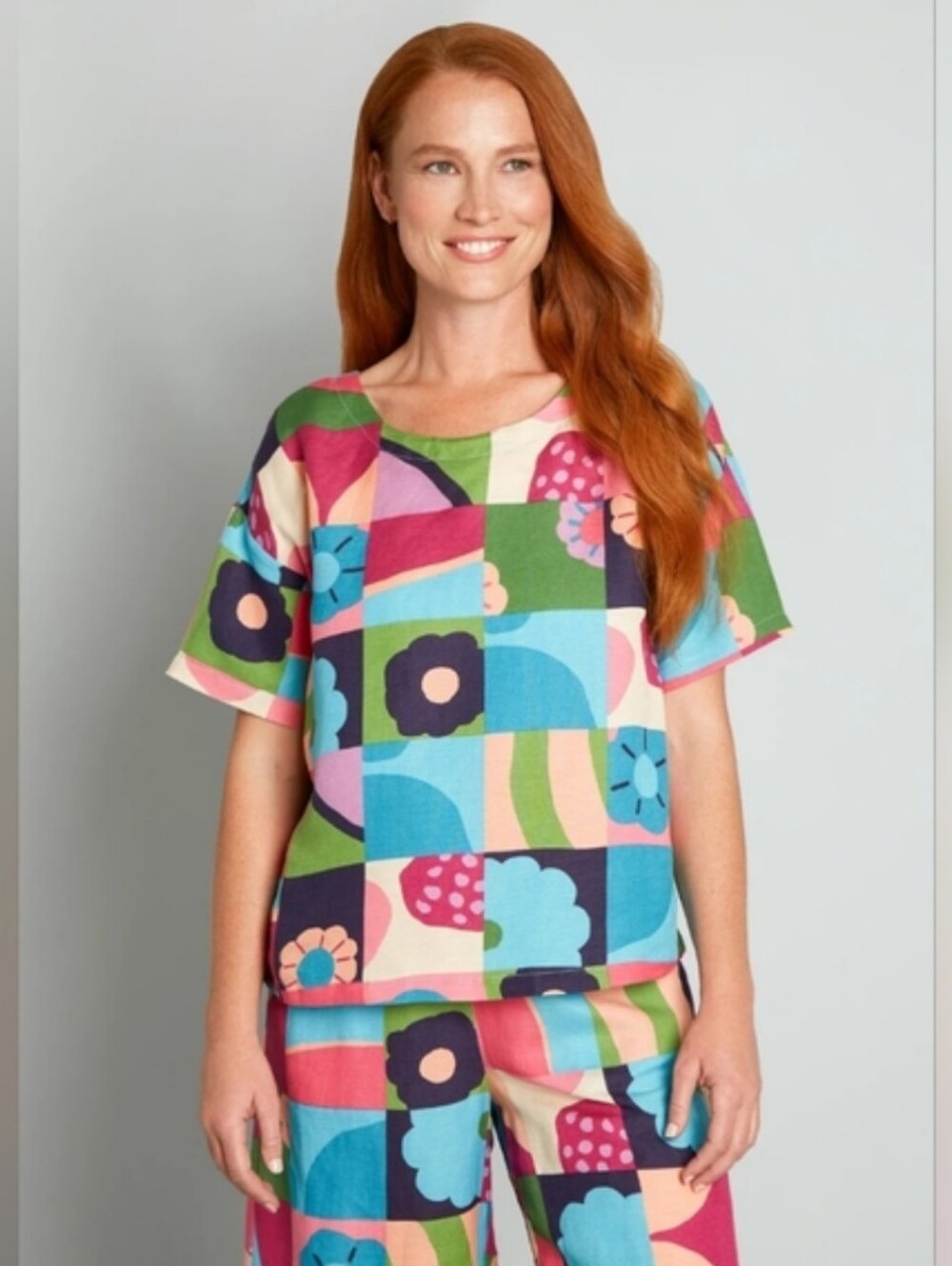NWT Princess Highway Colourful Linen Blend Top